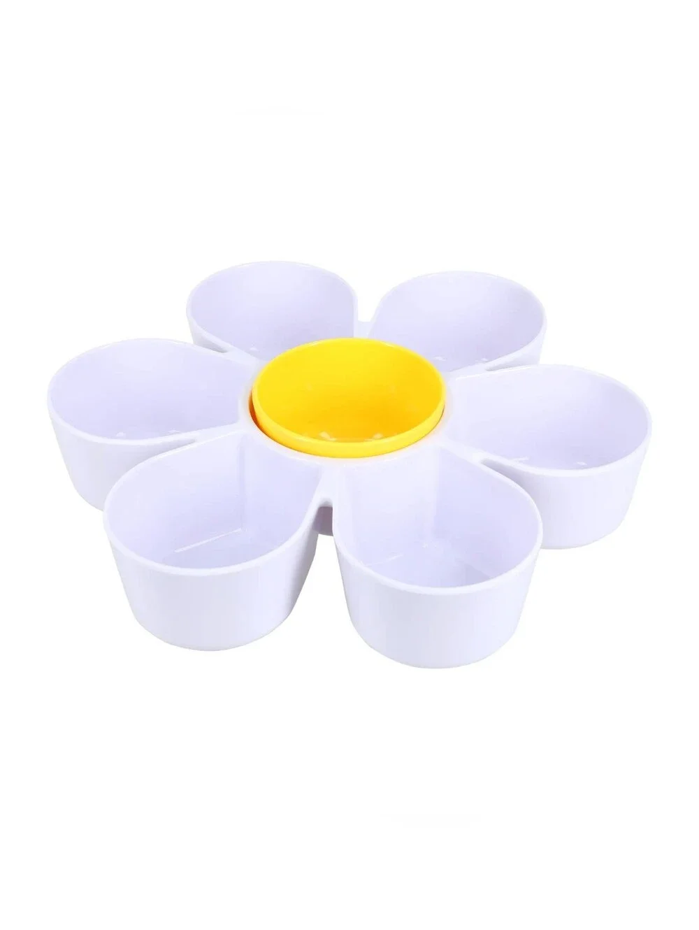 Daisy Chips & Dip Serving Tray with Yellow Center Bowl